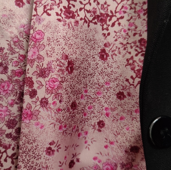 Vertigo Paris Black Blazer pink floral lining Size Medium made in France - Picture 8 of 10